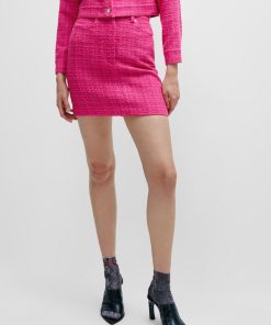 Hugo Boss Skirts-Hardware-trimmed mini skirt in bouclé fabric-hugo