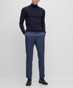 Hugo Boss-Slim-fit pants in melange stretch fabric-hugo 2