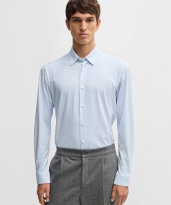 Hugo Boss-Slim-fit shirt in printed performance-stretch jersey-boss outlet