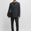 Hugo Boss Suits-Slim-fit suit in patterned wool and silk-hugo boss store 3