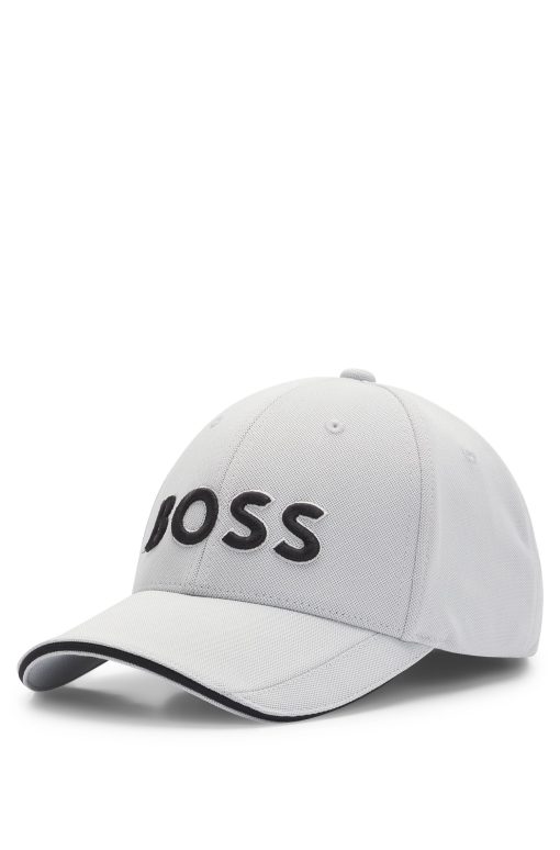 Hugo Boss-Knitted-piqué six-panel cap with embroidered logo-boss outlet