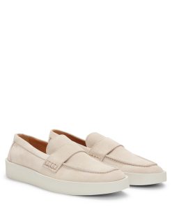 Hugo Boss Casual Shoes-Suede penny loafers with rubber sole-hugoboss