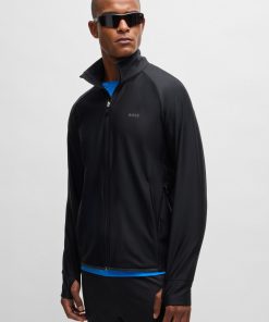 Hugo Boss Tracksuits-Zip-up sweatshirt with decorative reflective logo-boss near me