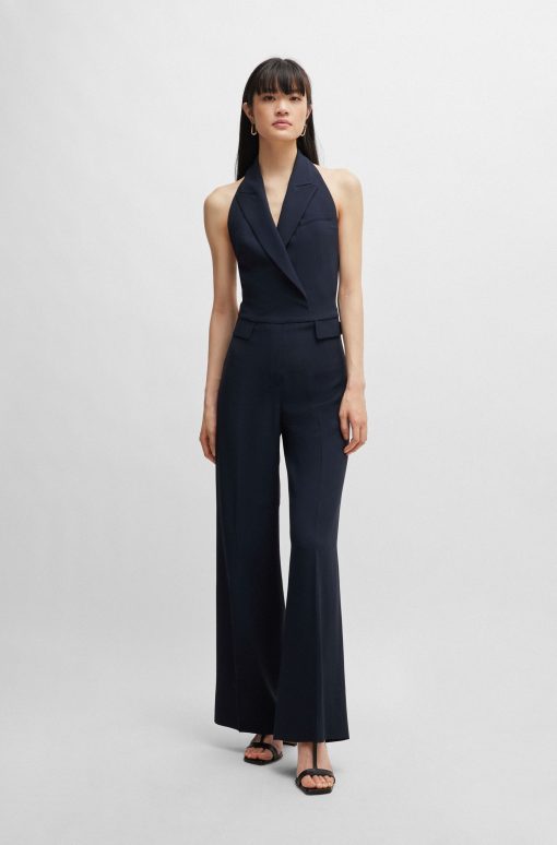 Hugo Boss Dresses-Halterneck jumpsuit with peak lapels-hugo by hugo boss - Image 2