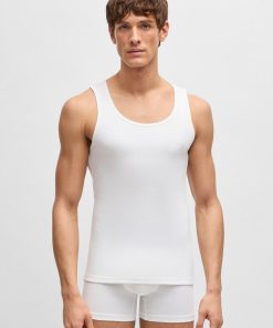 Hugo Boss-Three-pack of cotton tank tops with embroidered logos-boss hugo 2