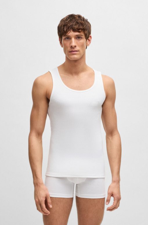 Hugo Boss-Three-pack of cotton tank tops with embroidered logos-boss hugo - Image 2