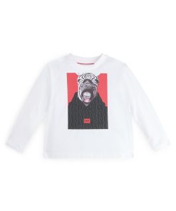 Hugo Boss-Kids’ long-sleeved T-shirt with new-season artwork-hugo boss outlet