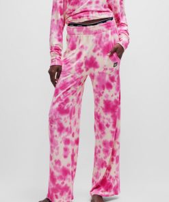 Hugo Boss-Straight-leg tracksuit bottoms with seasonal print-boss near me