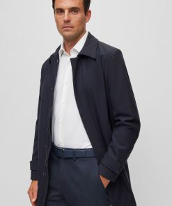 Hugo Boss Jackets and Coats-Regular-fit coat in a rain-resistant wool blend-hugoboss