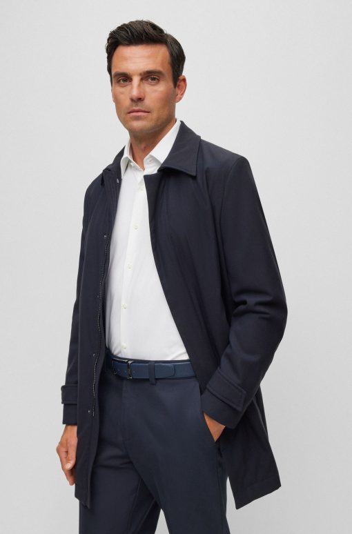 Hugo Boss Jackets and Coats-Regular-fit coat in a rain-resistant wool blend-hugoboss