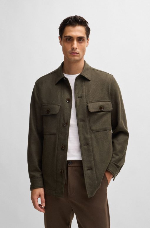 Hugo Boss-Relaxed-fit overshirt in wool-boss outlet