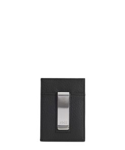 Hugo Boss Wallets and Key Rings-Grained-leather money clip with logo lettering-boss store near me 2