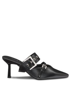 Hugo Boss Pumps-Nappa-leather mules with twin buckled straps-boss outlet 2