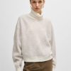 Hugo Boss Sweaters and Cardigans-Cropped sweater with stacked-logo zip puller-hugo boss store near me 3