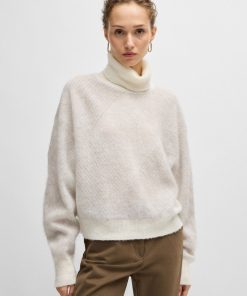 Hugo Boss Sweaters and Cardigans-Argyle sweater in a textured-wool blend-boss outlet