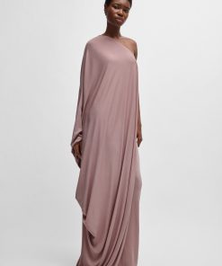 Hugo Boss Dresses-NAOMI x BOSS floor-length dress with one-shoulder styling-boss store near me 2