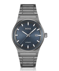 Hugo Boss Watches-Blue-dial watch with Japanese automatic movement-hugo boss outlet