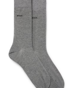 Hugo Boss Socks-Two-pack of regular-length socks in stretch cotton-boss outlet