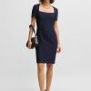 Hugo Boss Dresses-Tailored V-neck dress with flap pockets in relaxed fit-hugo 3