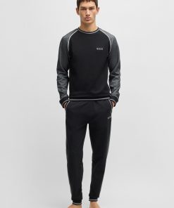 Hugo Boss Sweatshirts and Jogging Pants-Tracksuit bottoms with contrast piping-boss store near me 2