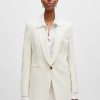 Hugo Boss Tailored Jackets-Relaxed-fit jacket in linen-blend twill-boss near me 3