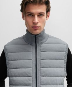 Hugo Boss-Padded regular-fit gilet in mixed materials-hugo by hugo boss 2