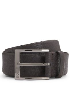 Hugo Boss Belts-Italian-leather belt with branded buckle-hugo boss store