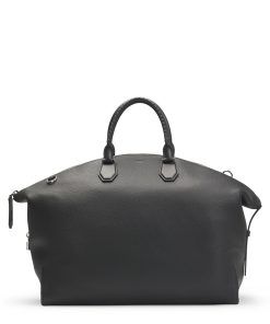 Hugo Boss Bags-Grained-leather holdall with detachable metal padlock-hugo boss sale