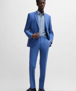 Hugo Boss Pants-Slim-fit trousers in performance-stretch fabric-boss near me 2