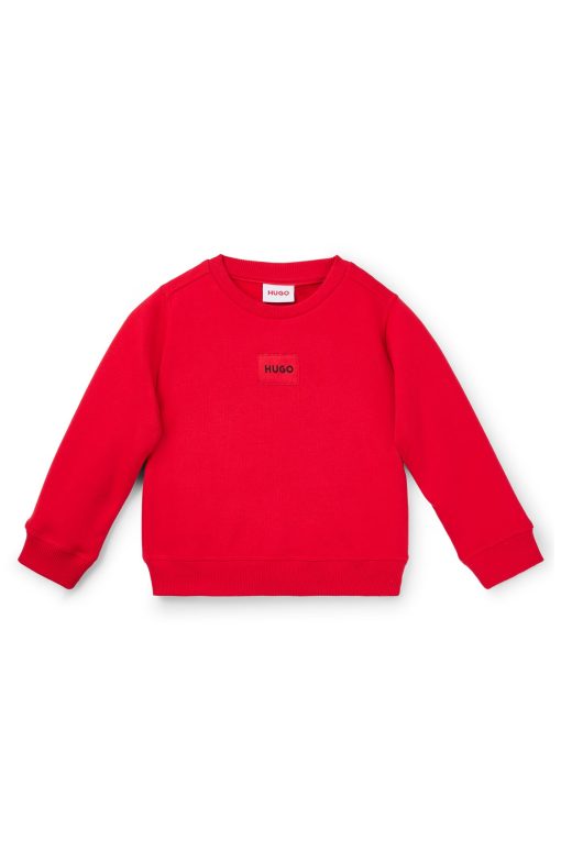 Hugo Boss-Kids' fleece sweatshirt with red logo label-boss store