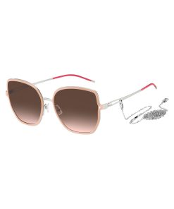 Hugo Boss Eyewear-Nude-frame sunglasses with forked temples and branded chain-hugo boss sale