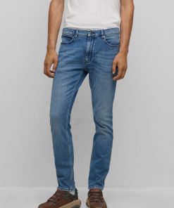 Hugo Boss Pants-Extra-slim-fit jeans in blue super-soft denim-boss near me