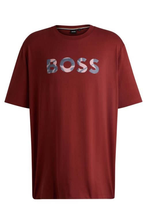 Hugo Boss T-Shirts-Cotton T-shirt with new-season logo-boss store - Image 2