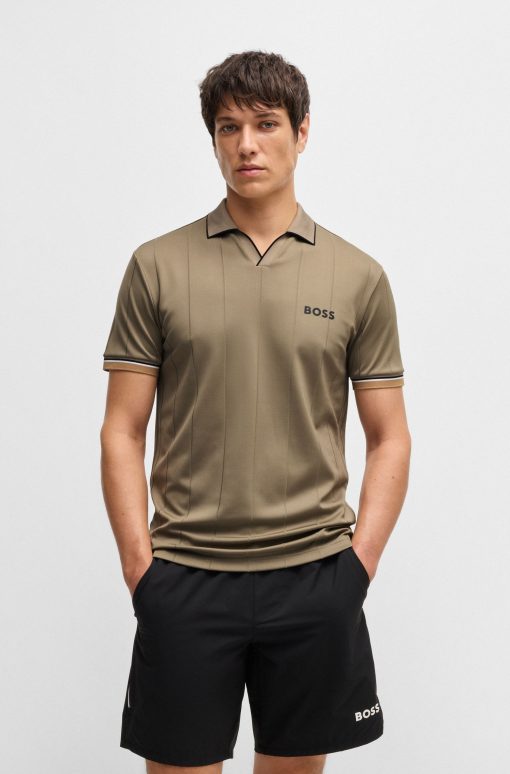 Hugo Boss Polo Shirts-BOSS x Matteo Berrettini active polo shirt with four-way stretch-hugo boss near me