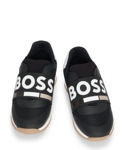 Hugo Boss-Kids’ trainers in leather and mesh with logo elastic-hugo 2