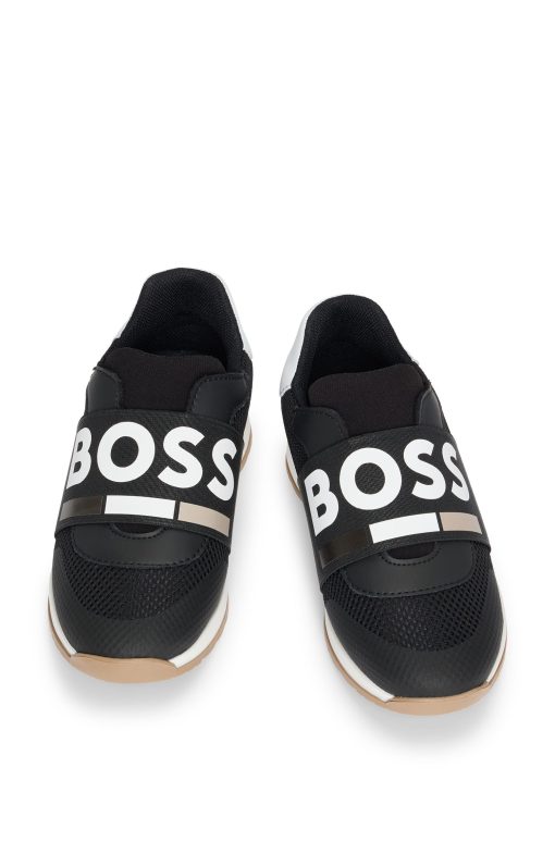 Hugo Boss-Kids' trainers in leather and mesh with logo elastic-hugo - Image 2