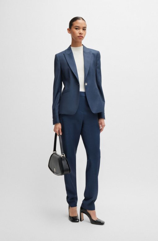 Hugo Boss Tailored Jackets-Slim-fit jacket in denim-effect wool twill-hugo boss near me - Image 2