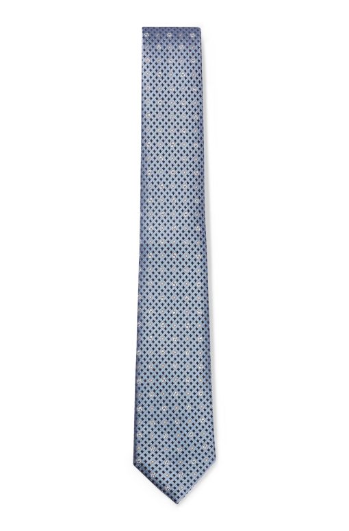 Hugo Boss Ties and Pocket Squares-Silk tie with jacquard Double B monograms-hugoboss