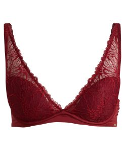 Hugo Boss Underwear, Pajamas, and Socks-Stretch-lace underwired bra with logo trim-boss outlet