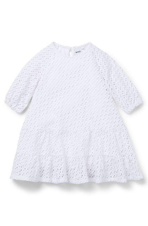 Hugo Boss-Kids' long-sleeved dress with monogram details-hugoboss