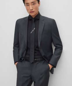 Hugo Boss Suits-Slim-fit two-piece suit in wool-boss hugo