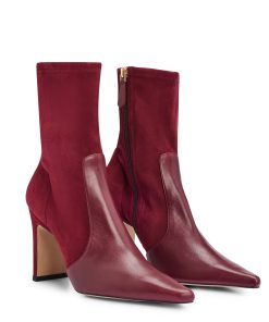 Hugo Boss Boots-Ankle boots in suede and leather with side zip-hugo boss store