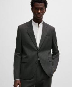 Hugo Boss Suits-Modern-fit suit in micro-patterned performance-stretch fabric-hugoboss 2