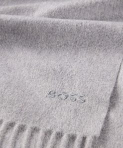 Hugo Boss Scarves-Italian-cashmere scarf with fringing and embroidered logo-hugoboss 2