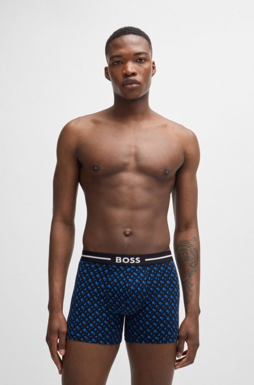 Hugo Boss Underwear-Three-pack of stretch-cotton boxer briefs-hugo boss outlet - Image 2