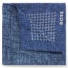 Hugo Boss Ties and Pocket Squares-Printed pocket square in cotton and wool-boss outlet 3