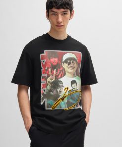 Hugo Boss-Cotton-jersey fanwear T-shirt with special artwork and branding-boss store near me