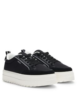 Hugo Boss Sneakers-Platform trainers with suede trims-boss outlet