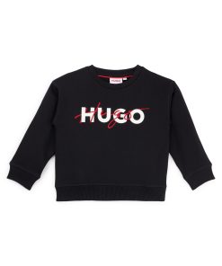 Hugo Boss-Kids’ sweatshirt in fleece with double logo-hugo boss near me