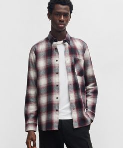 Hugo Boss Shirts-Relaxed-fit shirt in brushed checked cotton-boss hugo